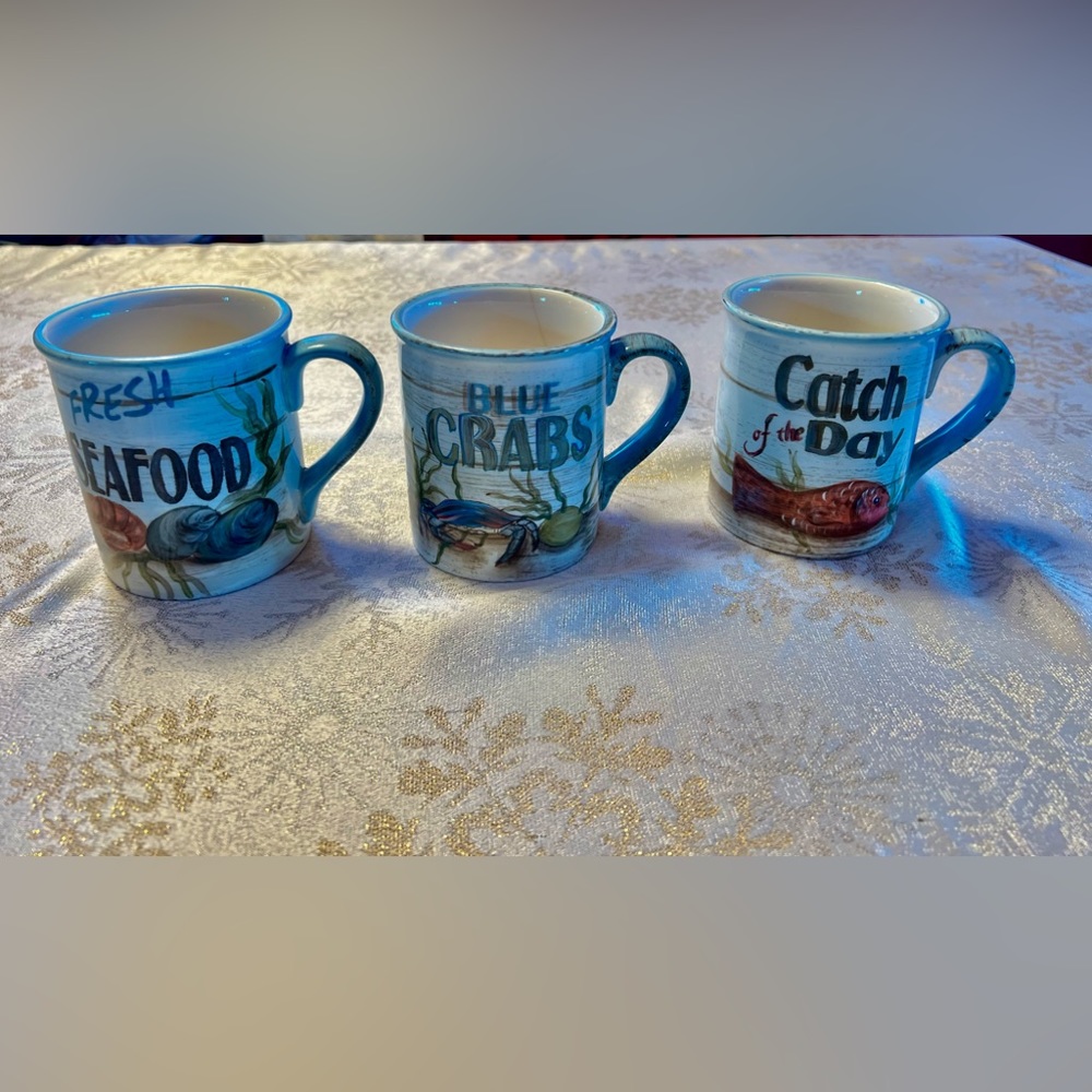 Coffee cups - crab - 3 of them